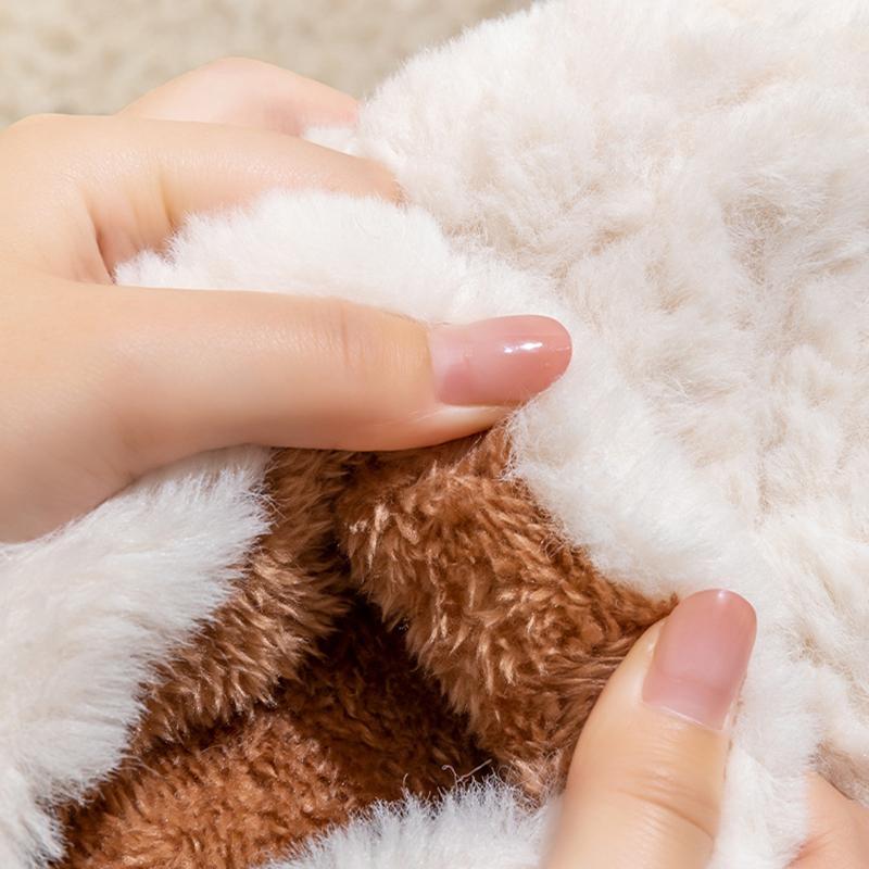 Slippers Women's Winter Home Warm Non Slip Plush Shoes Men Wearing Outside