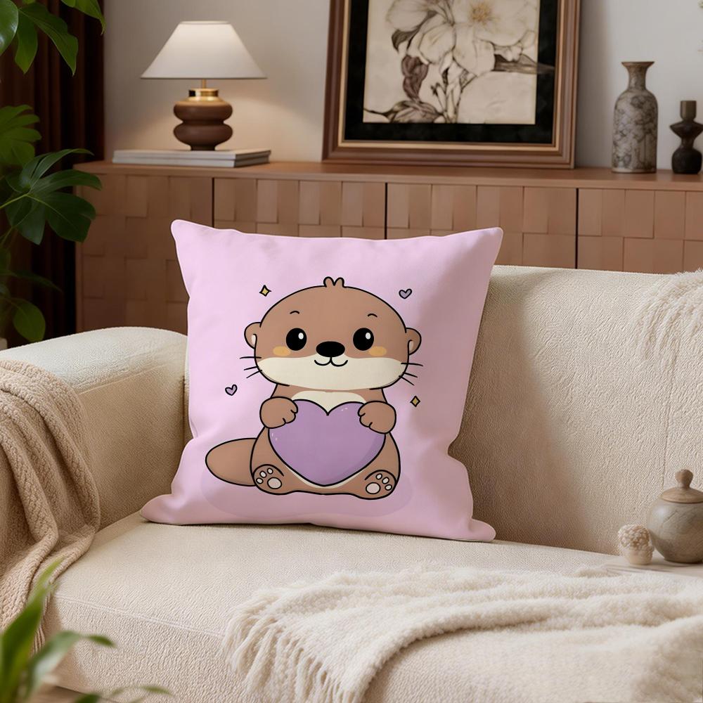

Cute Otter Moonlight Cushion Cover Cushion Cover Set 4Pcs 50x50 45x45 40x40 Pillowcase Decorative Sofa Home Decor 30X30cm