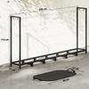 0.8m³ Adjustable Log Store with Waterproof Cover and Steel Chains, 235x31x116 cm, Black