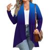 Women's Fall And Winter Fashion Casual Print Long Sleeve Mid-Length Cardigan Jacket