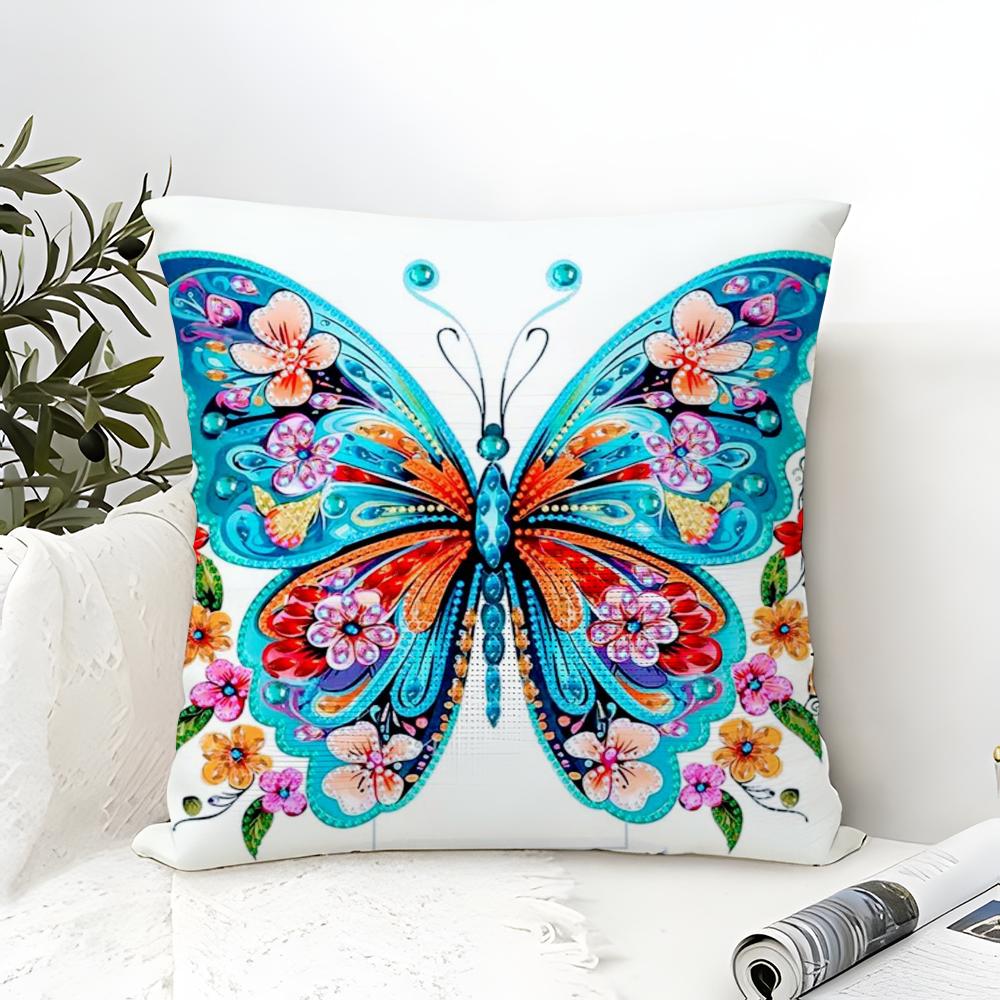Natural Beautiful Floral And Butterfly Prints Pillow Case Linen Pillow Case Sofa Home Decor Cushion Cover Cushion Cove