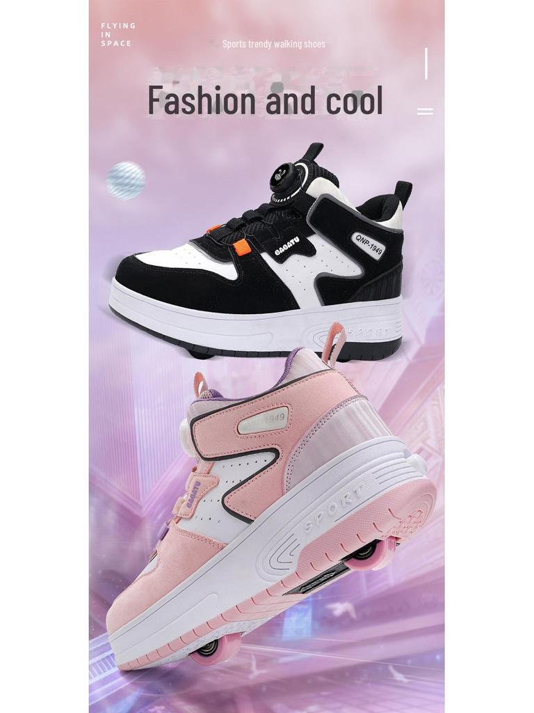 Children's Double-Wheel Deformation Roller Skates for Girls and Boys