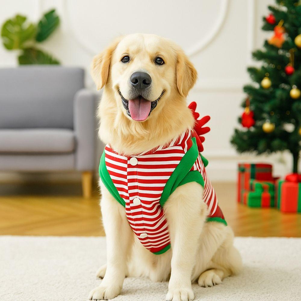 Warm Dog Four Legged Clothes Striped Pet Dress Up Costume Cats Christmas Coats  Autumn and Winter