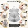 2/3Layer Stainless Steel Cake Tray, Cake, Snack Plate, Birthday, Wedding Party Dessert Stand, Table Dessert Display Stand