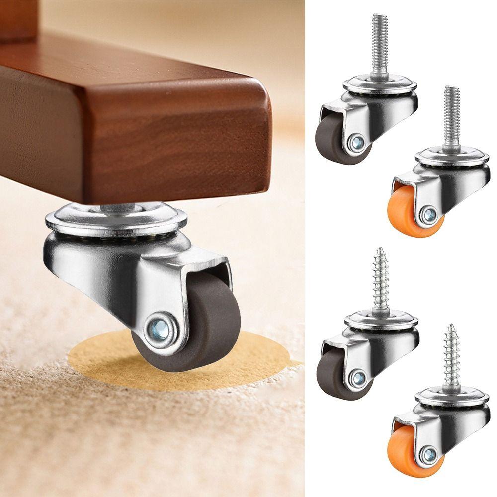 4pcs Low Profile Small Casters Wheels DIY Storage Box Furniture Wheels Appliances