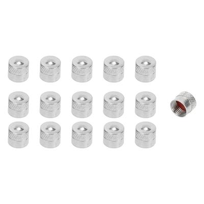 A ABSOPRO Tire Valve Stem Cap 9x8.2MM Wheel Valve Cap Copper Silver Tone Car