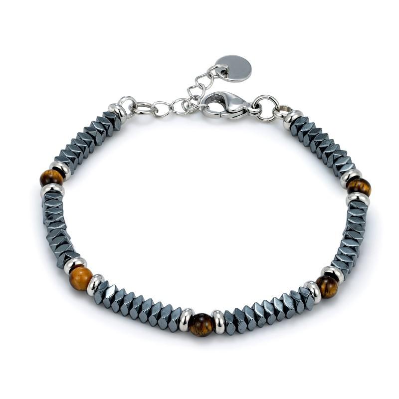 

European American New Multi Colored Patchwork Black Stone Bracelet Niche Trendy Accessory Style Natural Internet Famous Jewelry