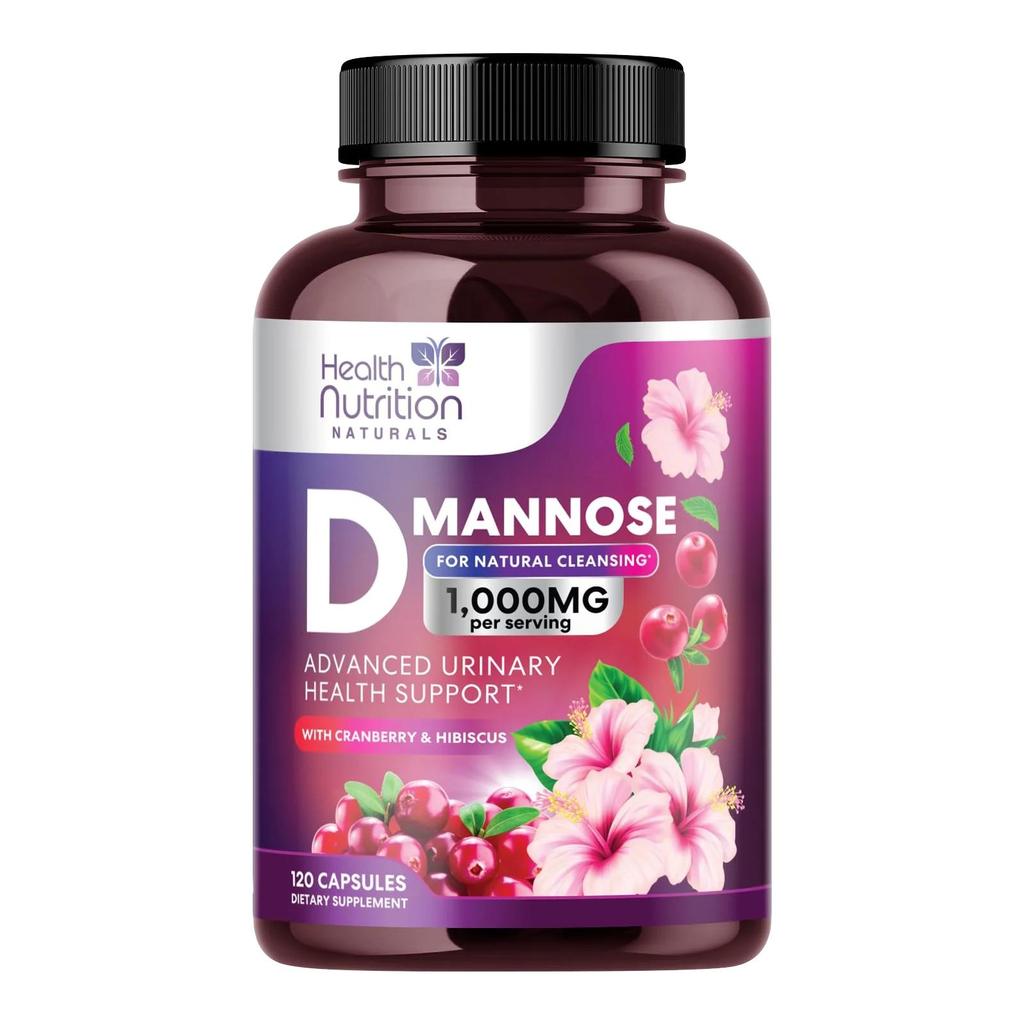 Dandelion D-Mannose with Cranberry & Hibiscus 1000mg 120 Veggie Capsules Dietary Supplement