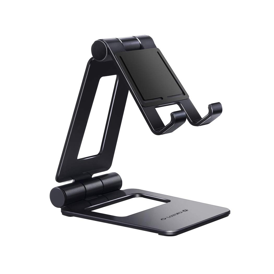 Glazata Aluminum Smartphone/Tablet Stand Foldable 270 Adjustable Desktop Smartphone Tablet Gray
