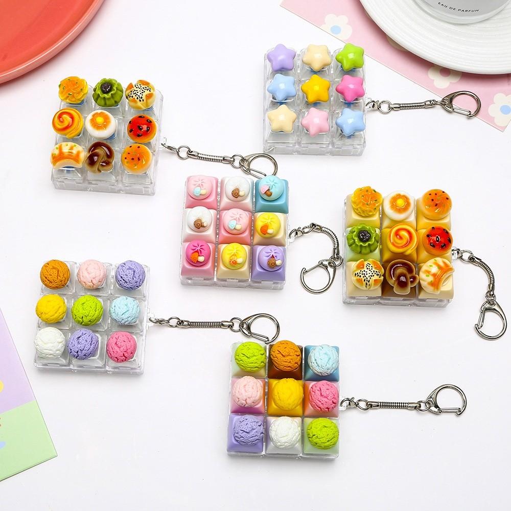 Anti-Stress Fidget Toy Keychain Mini Keycap Fidget Toy Bag Charms Keyboard Keychain Pass The Time