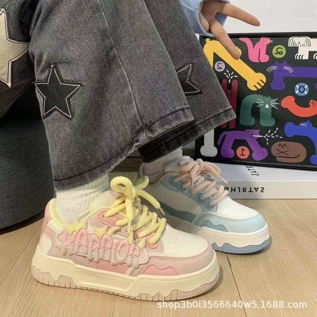 Dopamine-increased Mandarin Duck Women's Shoes 2025 Summer New Thick-soled Original Niche Versatile Student Casual Board Shoes