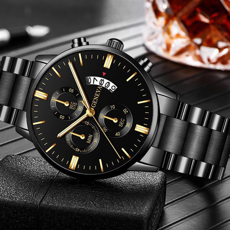 2025 Fashion Men Stainless Steel Watch Luxury Calendar Quartz Wrist Watch Mens Business Watches for Man Clock Montre Homme