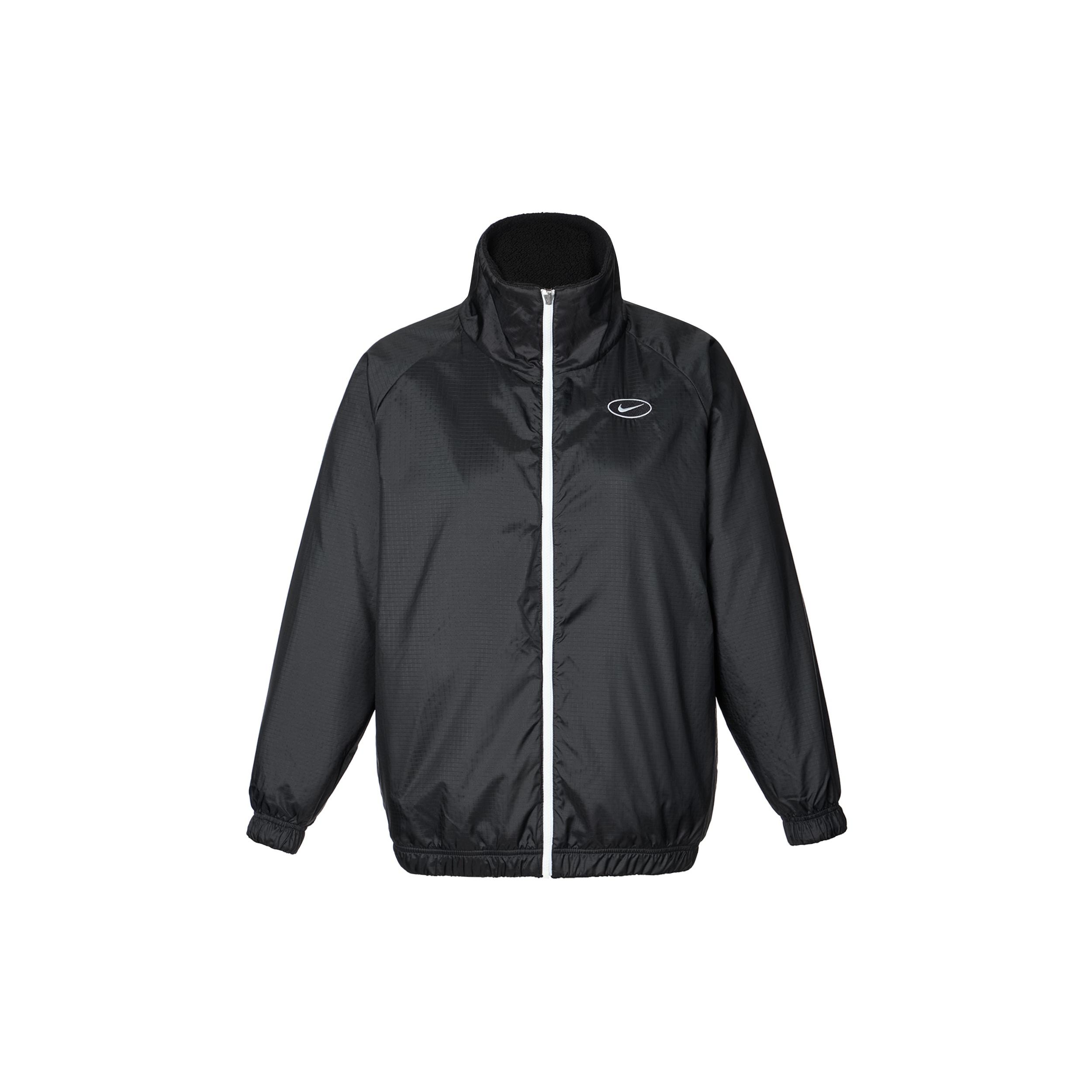 (WMNS) Nike Big Swoosh Large lamb s wool Reversible Jacket Asia Edition Black Women s CI8938-010 XS