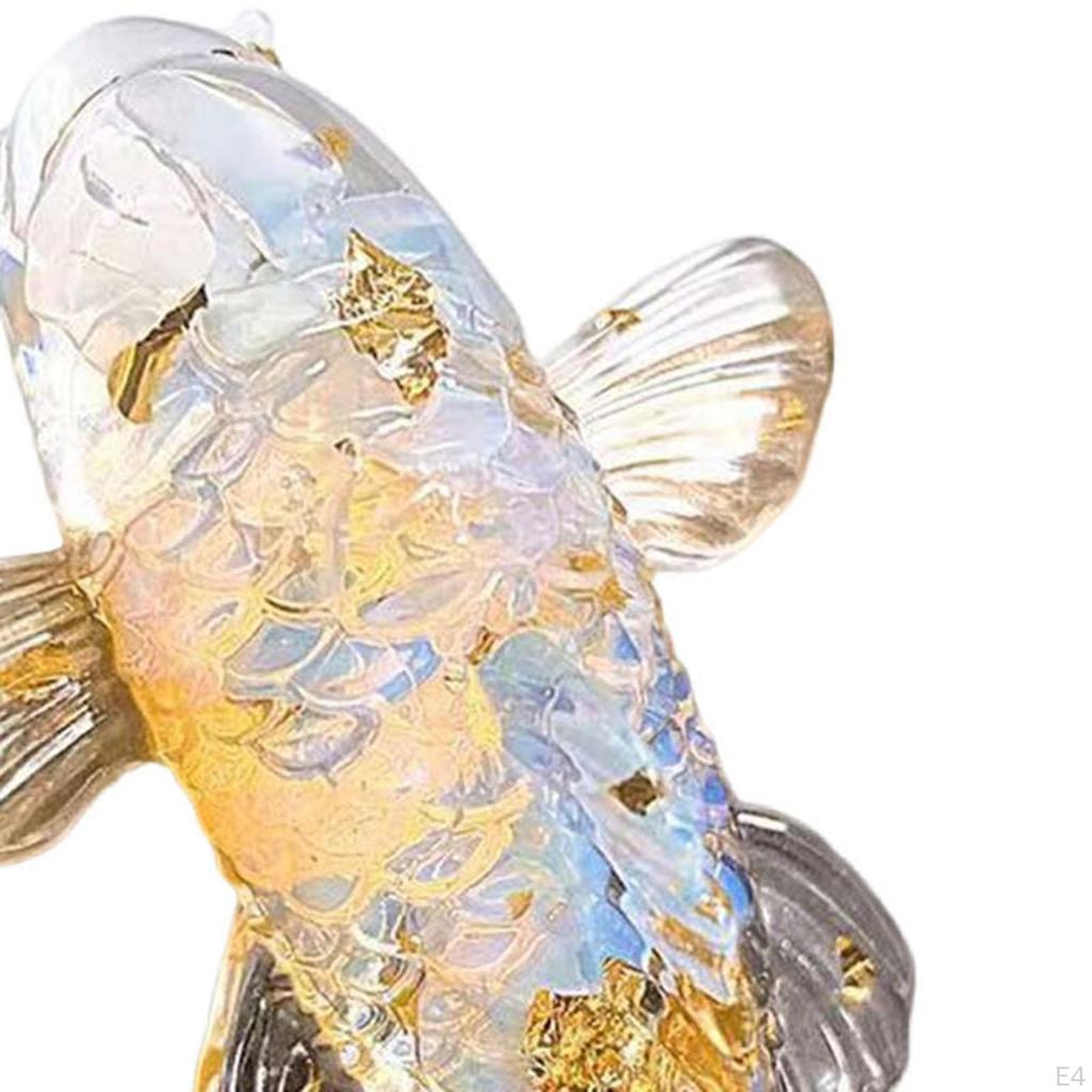 Fish Figurine Miniature Statue Lucky Ornament Sculpture for Office