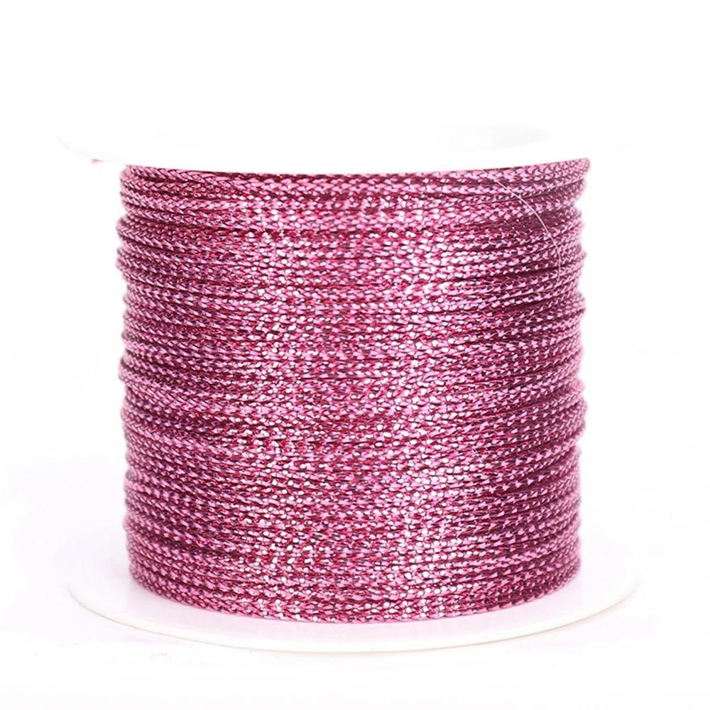 Meters Gold Silver Red Tag Line Bracelet Making Tying Rope Metallic Cord Packaging Thread Christmas Strap Ribbon Tinsel String