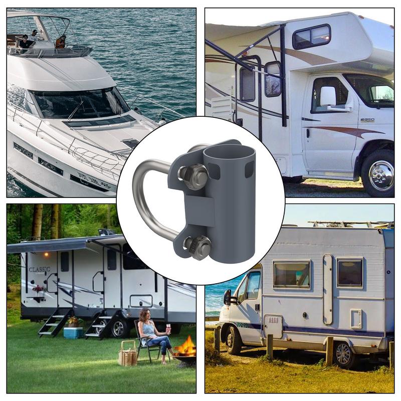 RV Roof Masts Bracket 30-50mm Rustproof U Shaped Pipe Mount Stable Easy Installation Multifunctional Masts Holder For RV Yacht