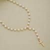 New Sexy Boho Single Layer Cross Pearl Belly Chains For Women Simple Gold White Color Body Chains Fashion Summer Bikini Jewelry