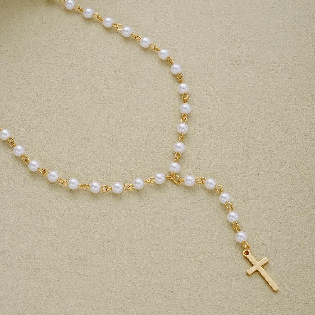 New Sexy Boho Single Layer Cross Pearl Belly Chains For Women Simple Gold White Color Body Chains Fashion Summer Bikini Jewelry