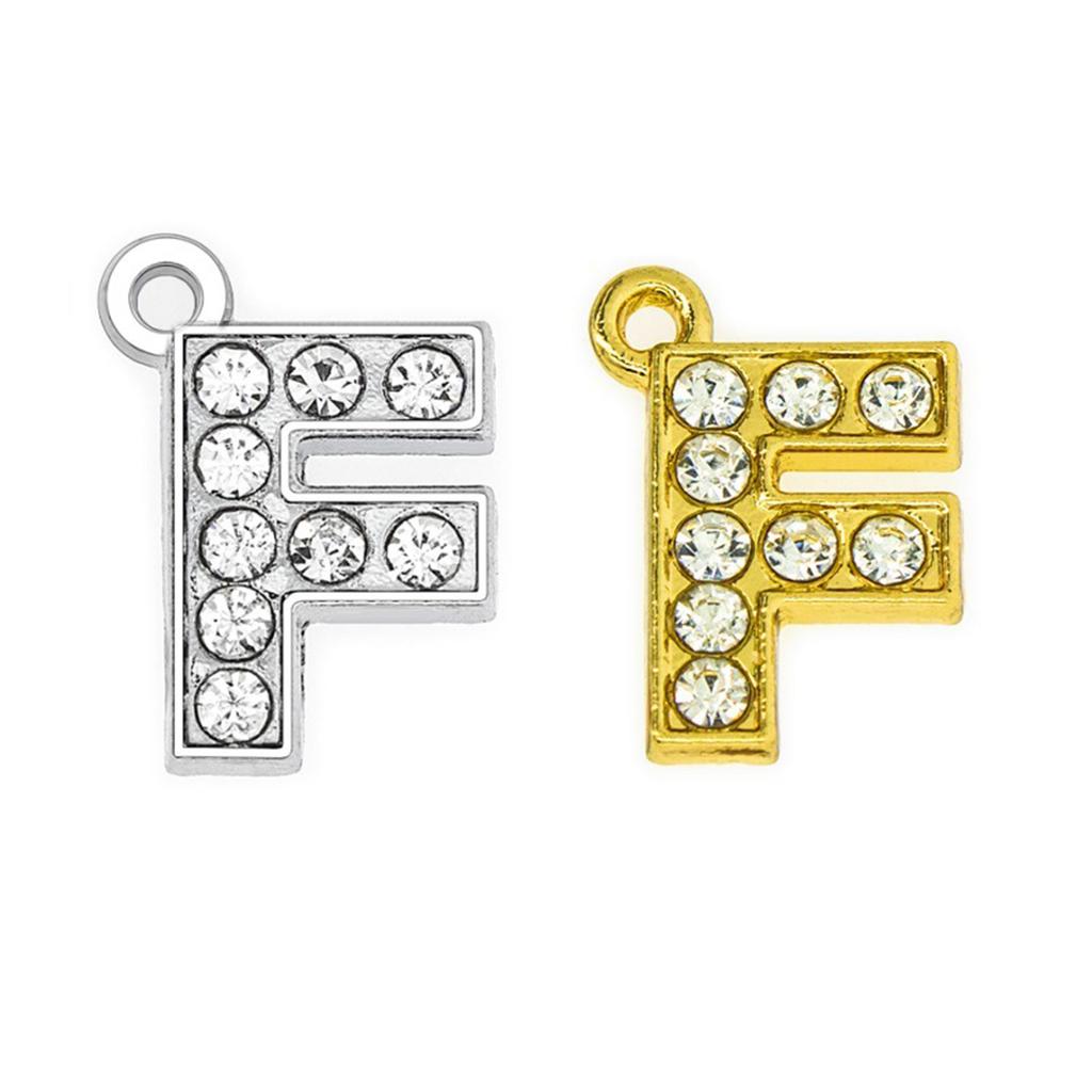 Customizable Rhinestones Letter Charm Pendant Set 26 Gold Fashionable Pendants for Necklace and Bracelet Crafting