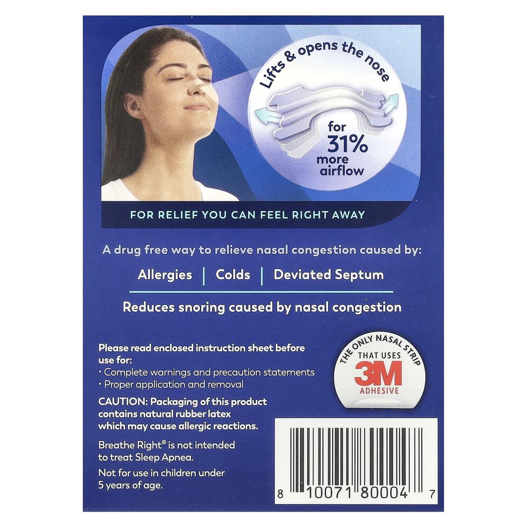 Nasal Strips, Sm/Med, Clear, 30 Strips