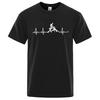 Mountain Bike Heartbeat Funny Mtb Dirt Bike Tshirt Hip Hop Casual Tops Summer Street T Shirt Oversized Cotton Short Sleeve
