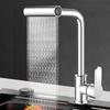 Hot Cold Single Hole Waterfall Kitchen Faucet 360°Rotating Swing Arm Faucet  Bathroom