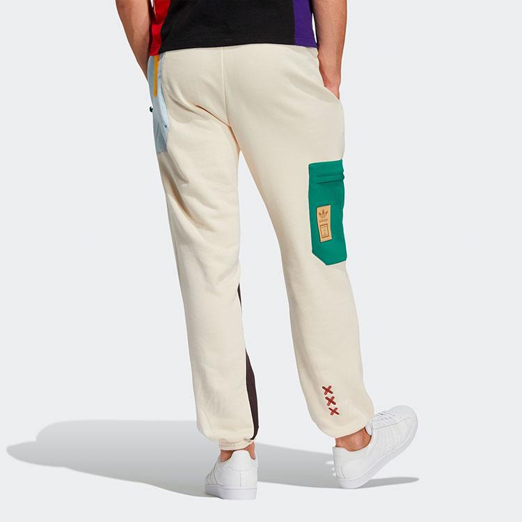Adidas Originals Clover Puppet Series Sports Joggers with Color-Block Drawstring Men Bottoms Off-White HC0345