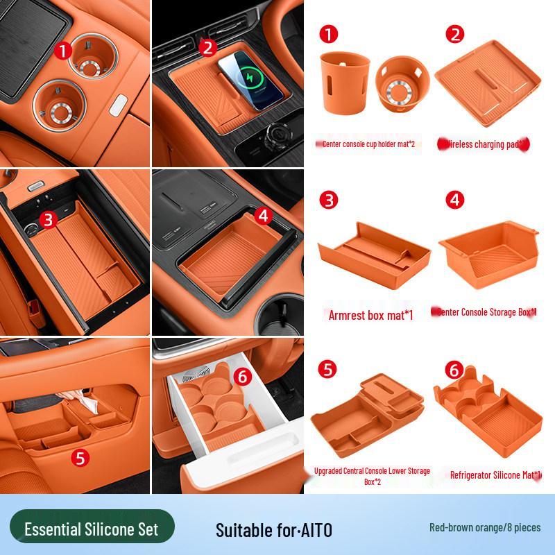 Essential Silicone Mat Set for AITO M7, M8, M9 Interior Decoration - Fits 26 Models