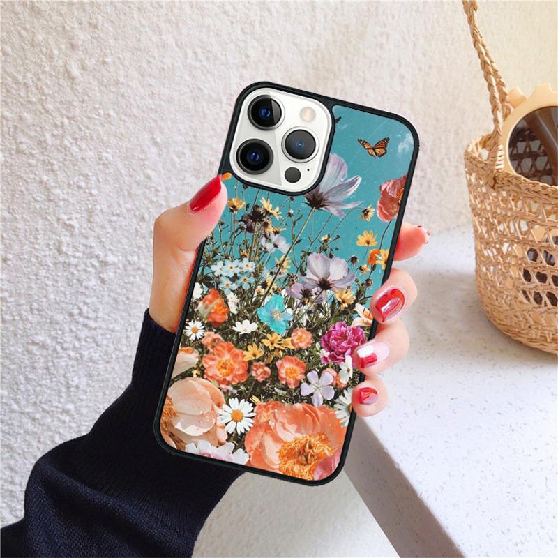 vintage flowers soft Phone Case Cover For iPhone 17 Air 16 15 14 12 13 Pro Max Plus coque Shell Fundas