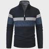Men's European Slim Fit Zipper Stand-Up Collar Knit Sweater for Autumn and Winter