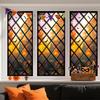 Halloween Window Sticker Stained Glass Style Witch Bats Decal Removable Pumpkins Ghosts Static Window Cling for Party Decoration