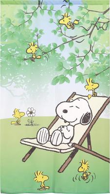 Noren Kobo Snoopy Tapestry Green 85cm Wide X 150cm Hammock 11484 Noren, Poster, Leaf, Long, Green, PEANUTS, Woodstock, Leaf,