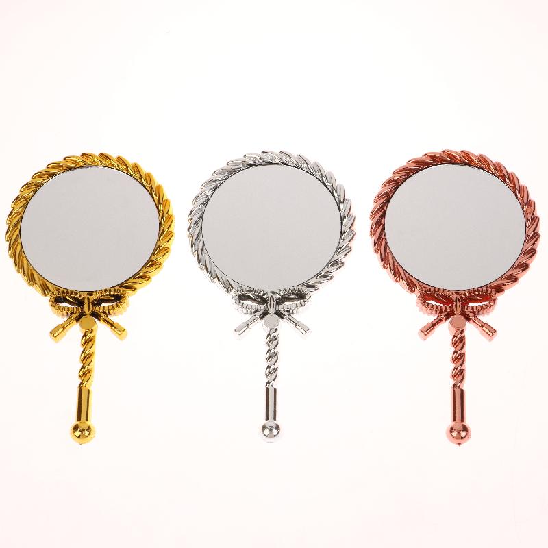 Portable Vintage Handheld Makeup Mirror Hand Hold Round Cosmetic Mirrors European Style Noble Ancient Court Mirror Beauty Tool