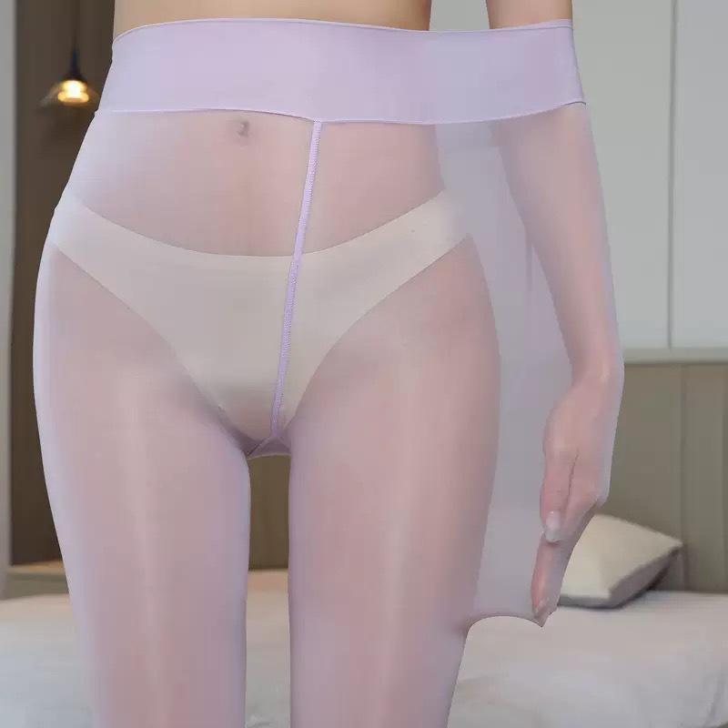 Shiny Reflective Anti-Snag Ultra-Thin Stockings, Horse Oil Black & Flesh Color