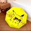 Happy Pikachu  Pattern, Automatic Folding Umbrella, Portable and Foldable Design, 8 Ribs, a Christmas or Birthday Gift.