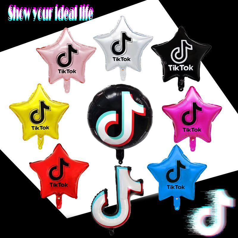 Tik Tok Logo Star Foil Balloon For Adults And Kids Birthday Party Decor Supplies