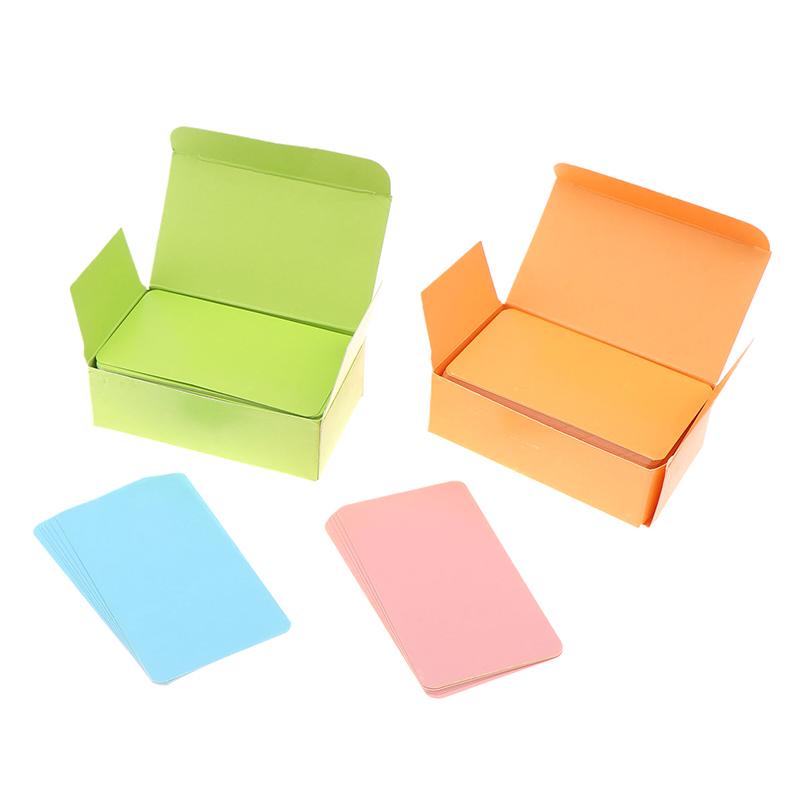 100Pcs/Box Kraft Paper Card Double Sided Word Card Blank Business Card Message Note Thank You Card Writing Card Learning Card