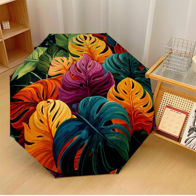 

Vibrant Toucan with Tropical Flowers (3) Printed umbrella windproof folding umbrella portable sun and rain umbrella suitable for gifting