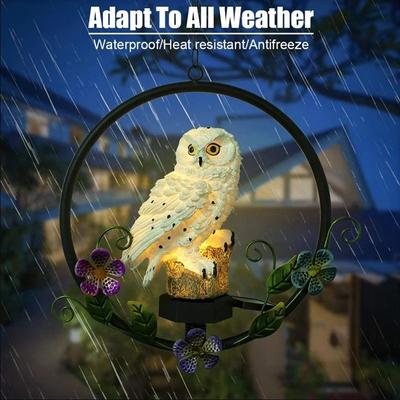 Solar Owl Lights, 1pcs Waterproof Solar LED Lights Garden Path Yard Lawn Owl Animal Decoration Lights