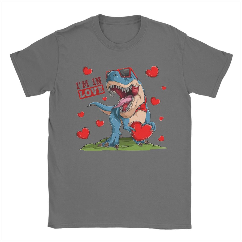 Trex Dino I Steal Hearts TShirt for Unisex  Casual Cotton Tees Crewneck Short Sleeve T Shirt New Arrival Tops