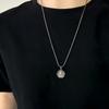 S925 Sterling Silver Green Tara & Yellow Jambhala Double-Sided Vajra Pendant in Tibetan Style for Men and Women