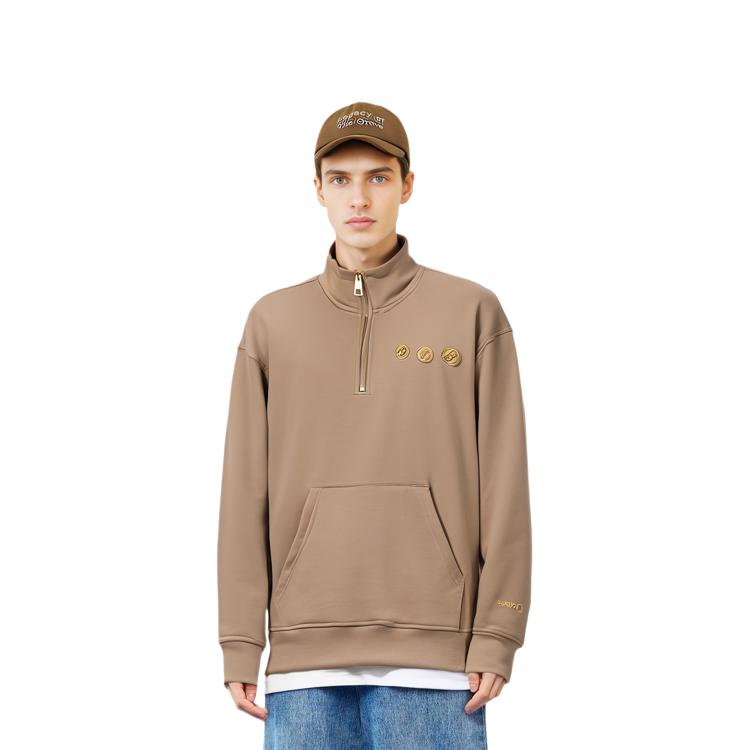 Saucony Sweatshirts Men's Umber Horsehair Stand Collar Moderate Regular SC2239129-1