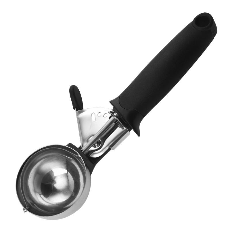 Stainless Steel Ice Cream Spoon Creative Ball Digger Ice Cream Scoop Fruit Ball Digger чёрный