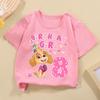 Paw Patrol Skye T-shirt Children Birthday Figure Tee Top Girls Pink Clothes Cartoon Anime Short Sleeve Kids Loose Clothing Gift