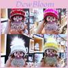 Crystal-studded Monchhichi Keychain Knit Hat Mink Pendant Arcade Prize Exchange Gift