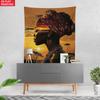 African Woman Sunset Silhouette Art Wall Tapestry Ethnic Tribal Decor Bohemian Bedroom Living Room Cultural Art Print