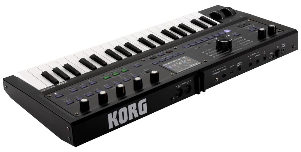 Sintetizator KORG microKORG 2 Clape Limitate Negru Metalizat MBK Color/Modelare Analogică/Vocoder/Compact/Afișaj Color/Funcționează cu Baterii/37 MK-2