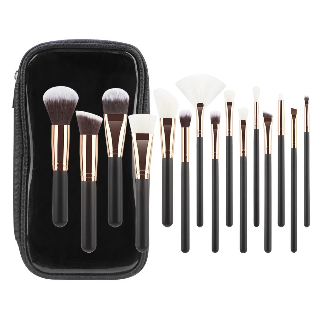 13/15 Makeup Brush Set Cangzhou Loose Powder Brush Foundation Eyeshadow Brush with Transparent Waterproof Brush Bag Beauty