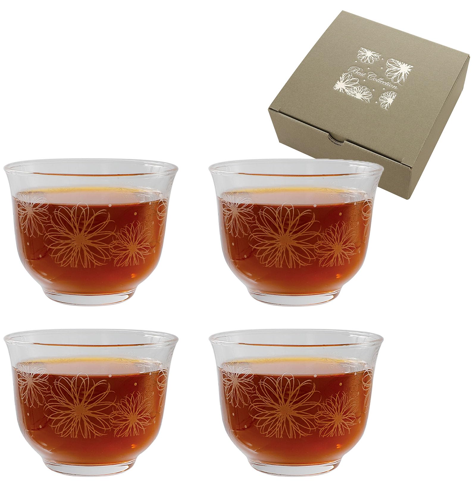 

Toyo Sasaki Glass Cold Tea Glass Flower Line Cold Tea Set 205ml Set of 16 Made in Japan Dishwasher Safe Glass Cup Tea G312-T300