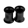 1 Pair Black Stainless Steel Double Flared Ear Tunnels Screw Expander Gauges 2-20mm